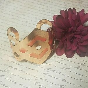 B443 Copper Geo Decorative Cuff Bracelet